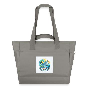 Rettet Timmy: Wale im Farbwellen - Wasserabweisende Padded Bag - Grau - Vorne