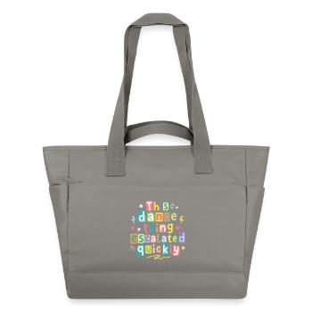 Cette danse a rapidement dégénéré - Sac matelassé déperlant - gris - Devant