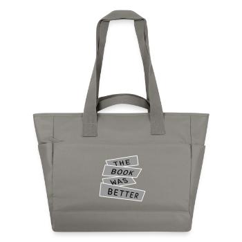 The Book Was Better Lustig Bücherwurm Film Spruch - Wasserabweisende Padded Bag - Grau - Vorne