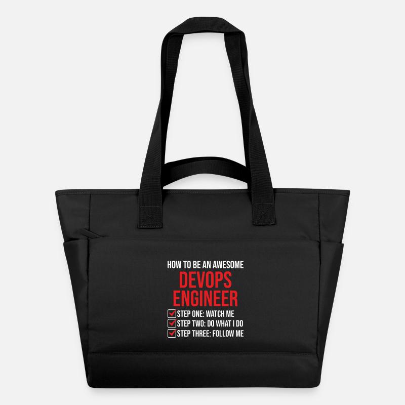 DevOps Ingenieur Motivation Zitat T-Shirt - Wasserabweisende Padded Bag - Schwarz