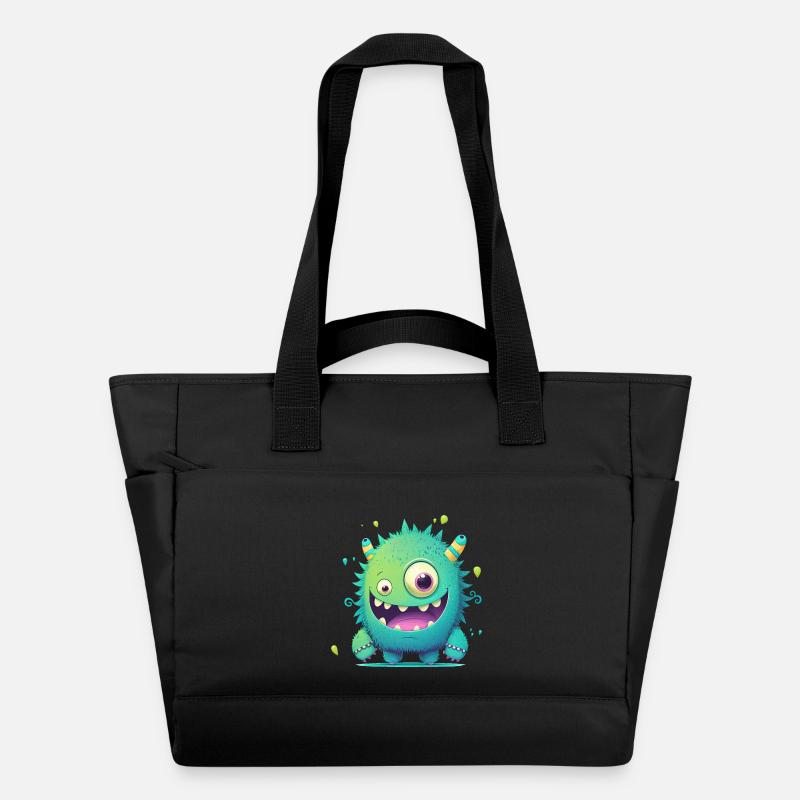 A happy monster to cuddle - Water-Repellent Padded Bag - black