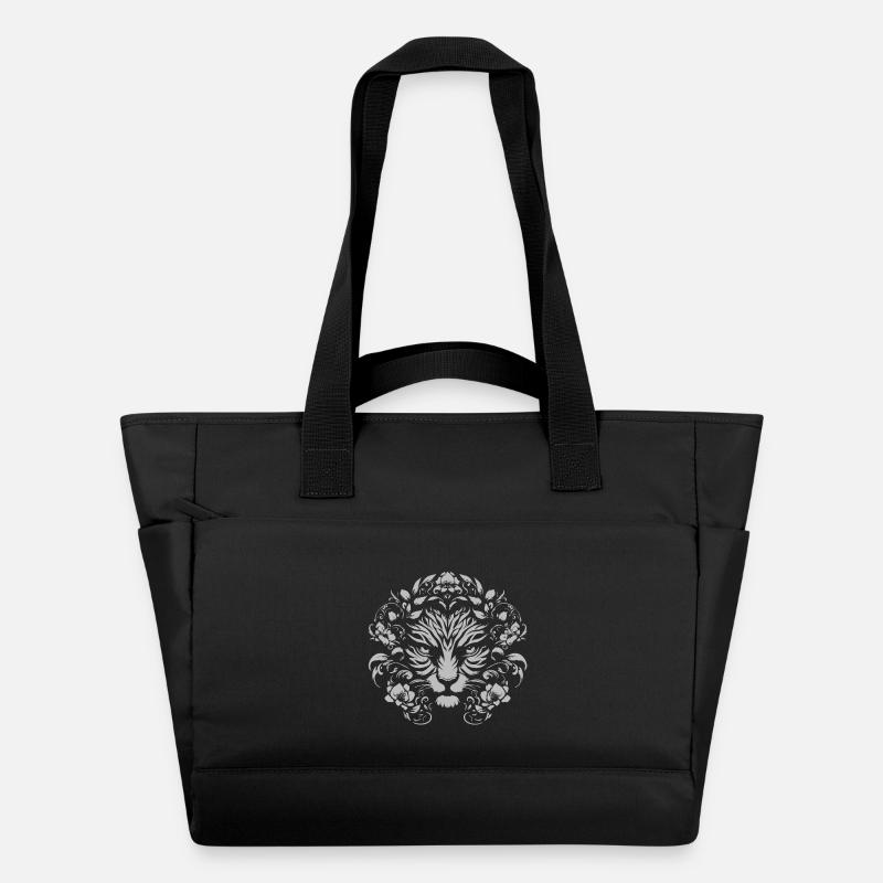 Ornement de visage d’arbre - Sac matelassé déperlant - noir