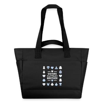 Motif Sœur et Petit Frère - Sac matelassé déperlant - noir - Devant