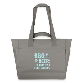 BBQ Shirt, Hoodie für Grillmeister und Grillfans - Wasserabweisende Padded Bag - Grau - Vorne