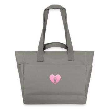 Coeur rose avec arc de conscience - Sac matelassé déperlant - gris - Devant