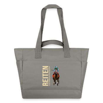 Reiten ist die Verbindung von Mensch und Natur - Wasserabweisende Padded Bag - Grau - Vorne