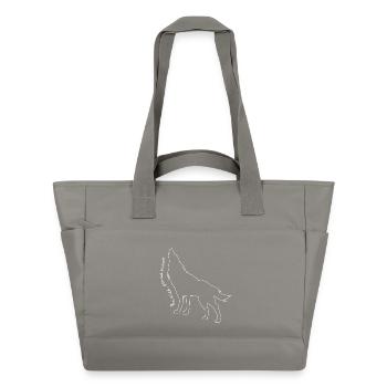 Howling Wolf Line Art Design - Water-Repellent Padded Bag - grey - Front