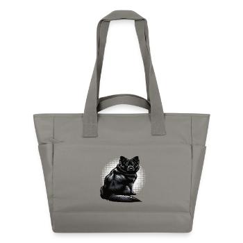Schwarzer Schäferhund Schäferhundbesitzer  - Wasserabweisende Padded Bag - Grau - Vorne
