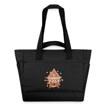 Maison de biscuits et pain d’épices pour Noël - Sac matelassé déperlant - noir - Devant