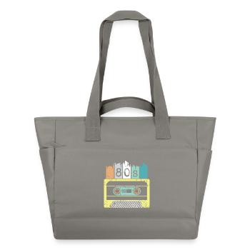 Cassette des années 80 rétro vintage musique icône graphique - Sac matelassé déperlant - gris - Devant