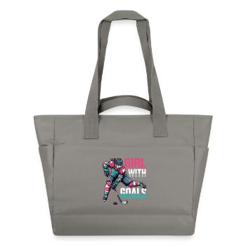 Mädchen Mit Zielen Hockey Frau - Wasserabweisende Padded Bag - Grau - Vorne