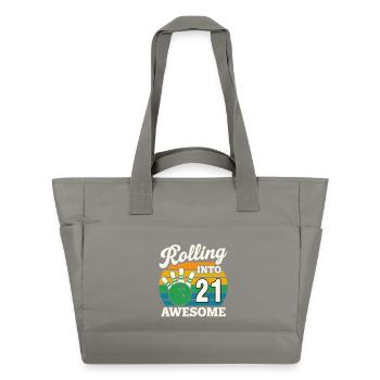 Bowling Snake Année 2021 T-Shirt Design - Sac matelassé déperlant - gris - Devant
