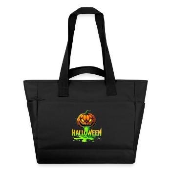 Citrouille verte Halloween horreur - Sac matelassé déperlant - noir - Devant
