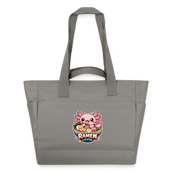 Axolotl Kawaii Ramen Essen Niedlich Geschenk - Wasserabweisende Padded Bag - Grau - Vorne