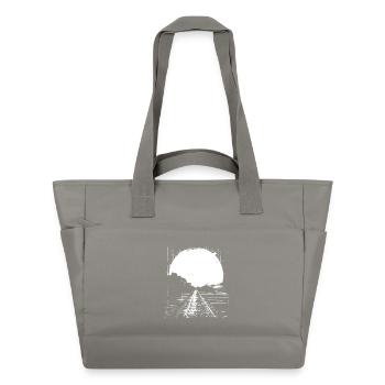 Railway Drawing - Water-Repellent Padded Bag - grey - Front