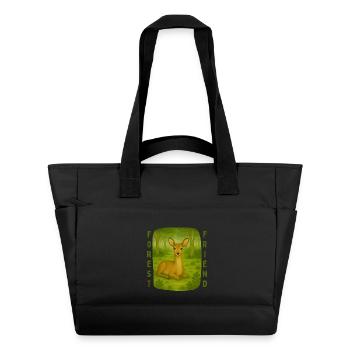 Le chevreuil dans la forêt - Sac matelassé déperlant - noir - Devant