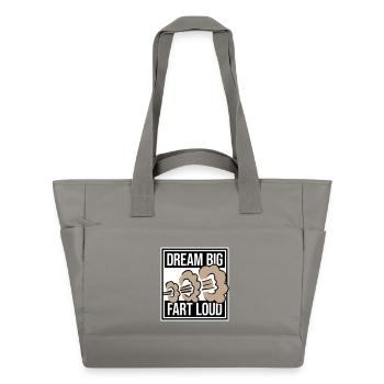 Dream Big Fart Loud Lustig Motivational Spruch - Wasserabweisende Padded Bag - Grau - Vorne