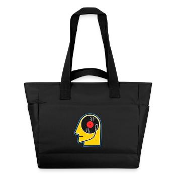 Portrait de tête de dessin animé d’album vinyle - Sac matelassé déperlant - noir - Devant
