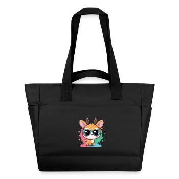 Adorable Deer Blue Glasses - Water-Repellent Padded Bag - black - Front