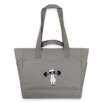 Salle de sport Cool Llama Haltérophilie avec Lunettes de Soleil - Sac matelassé déperlant - gris - Devant