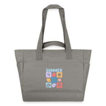 Summer – Maritime Meereswelt voller Urlaubsflair - Wasserabweisende Padded Bag - Grau - Vorne
