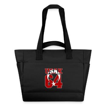 Usak 64 Türkei Flagge - Wasserabweisende Padded Bag - Schwarz - Vorne
