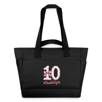 Fille du 10e anniversaire | Plaisir à deux chiffres - Sac matelassé déperlant - noir - Devant