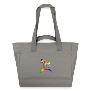 Regenbogen Zebra Farbverlauf Kunst Design - Wasserabweisende Padded Bag - Grau - Vorne