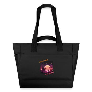 Cité lunaire au crépuscule - Sac matelassé déperlant - noir - Devant