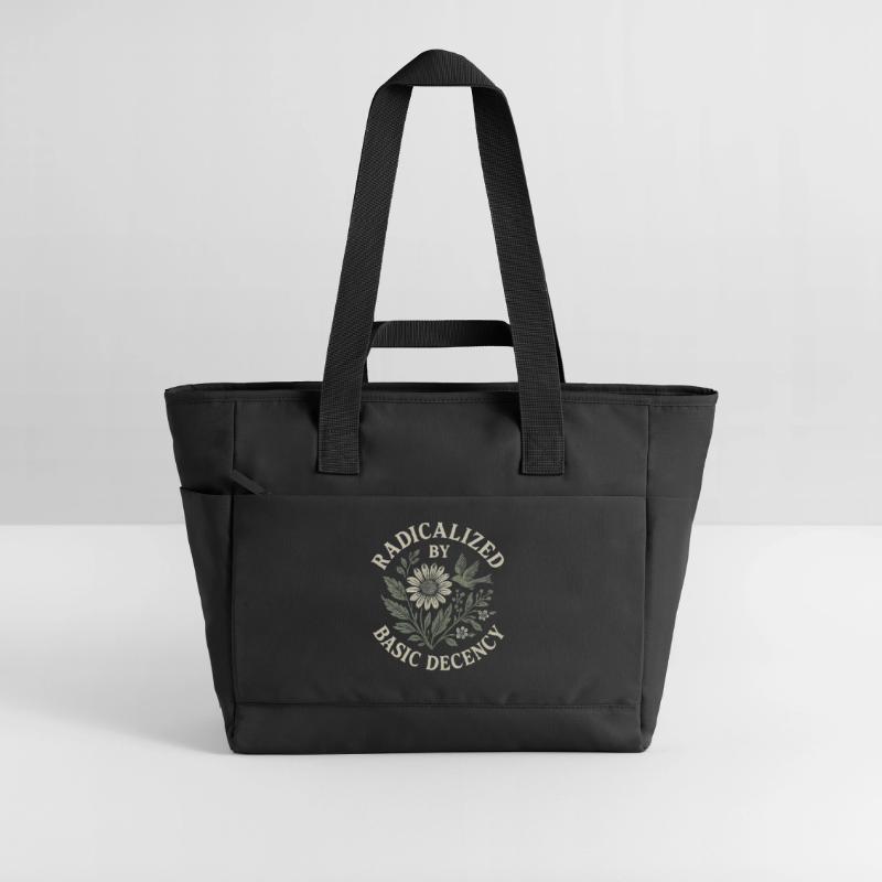 Radicalized By Basic Decency Floral Design Water-Repellent Padded Bag
