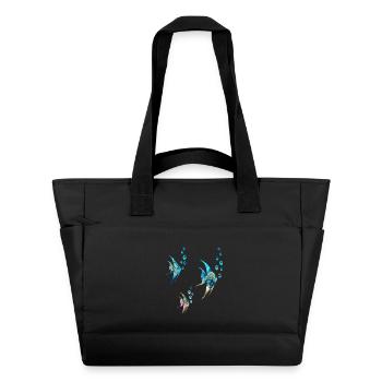 Poissons - Sac matelassé déperlant - noir - Devant