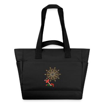 Poinsettia - Sac matelassé déperlant - noir - Devant