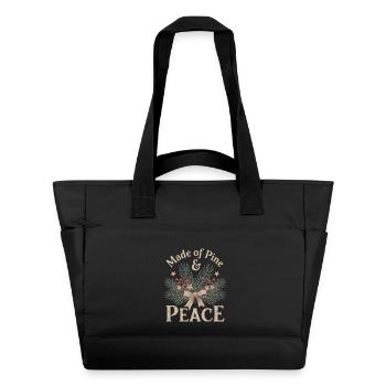 Motif de Noël naturel - Sac matelassé déperlant - noir - Devant