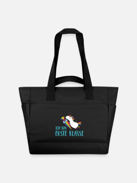 Einhorn Einschulung Schule Zuckertüte Erste Klasse - Wasserabweisende Padded Bag - Schwarz