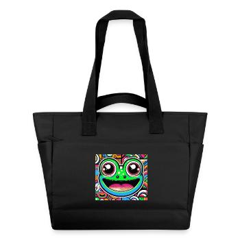 Frosch Pop Art - Wasserabweisende Padded Bag - Schwarz - Vorne
