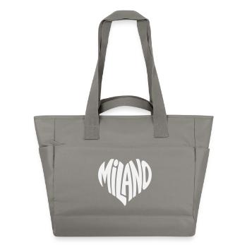 Milan Milano Heart Typography - Water-Repellent Padded Bag - grey - Front