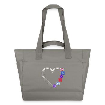 Quilting Passion | Cœurs et Blocs de Patchwork - Sac matelassé déperlant - gris - Devant
