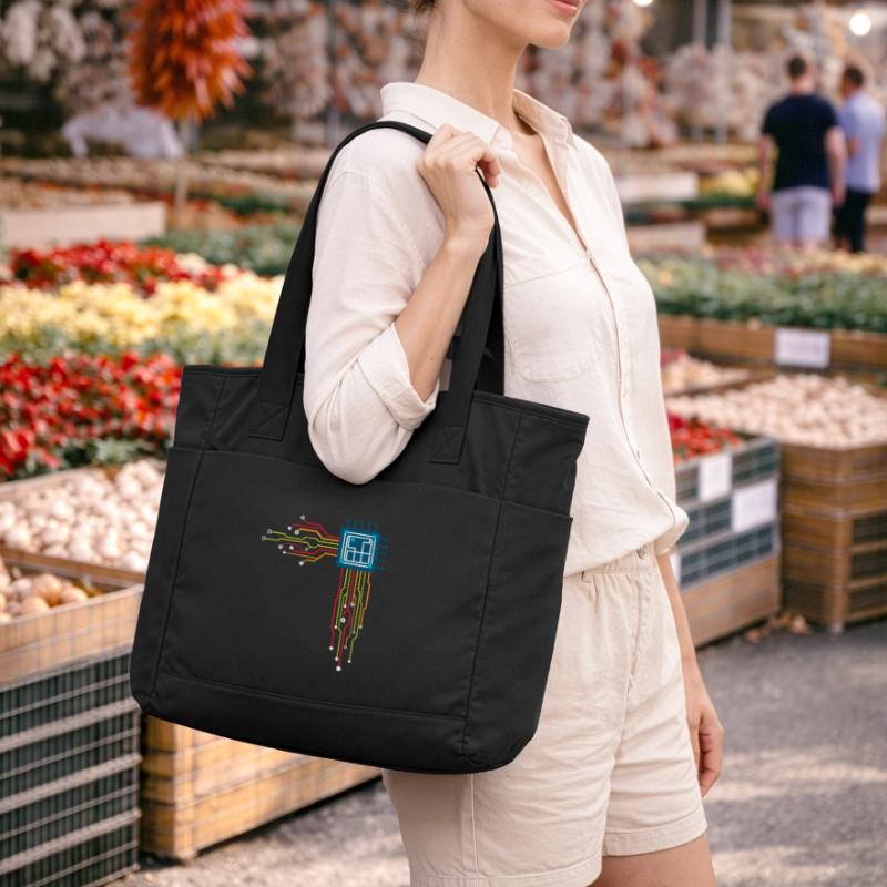 Computer chip - Creative illustration Water-Repellent Padded Bag