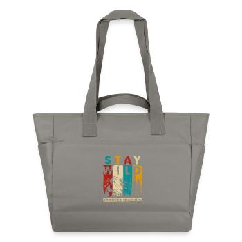Stay Wild Mountain Graphic - Water-Repellent Padded Bag - grey - Front
