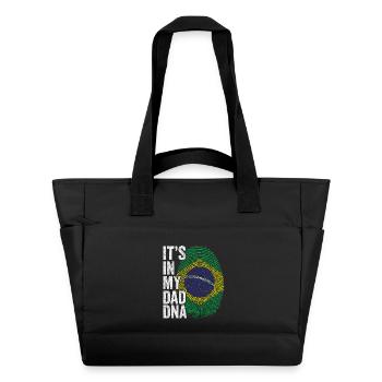 Drapeau Brésil Empreinte Papa Brésilien - Sac matelassé déperlant - noir - Devant