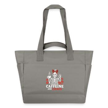 Mother Caffeine Mom Skeleton Coffee - Water-Repellent Padded Bag - grey - Front