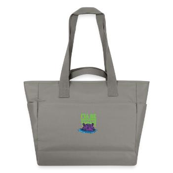 Funny hippopotamus with text - Water-Repellent Padded Bag - grey - Front