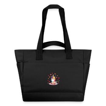 licorne, licorne - Sac matelassé déperlant - noir - Devant
