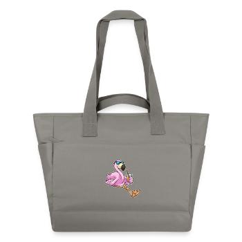 Lunettes de soleil flamant rose - Sac matelassé déperlant - gris - Devant