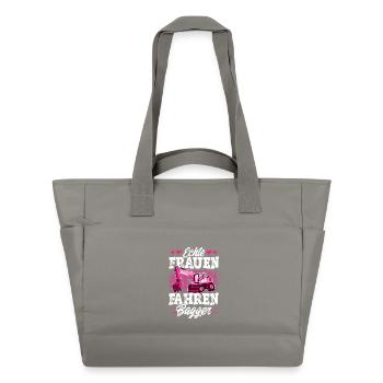 Baggerfahrerin - Wasserabweisende Padded Bag - Grau - Vorne