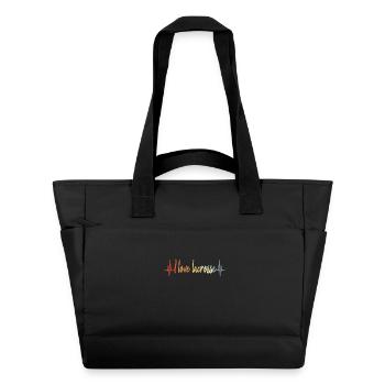 Ligne de cœur ECG de crosse - Sac matelassé déperlant - noir - Devant