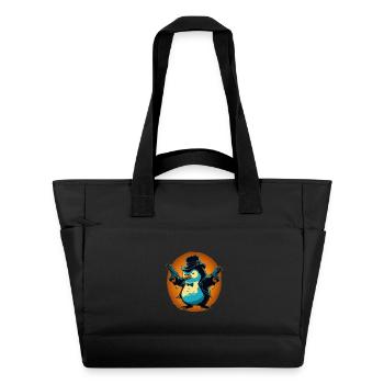Penguin with pistols and hat - Water-Repellent Padded Bag - black - Front
