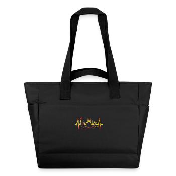 Barcelona Skyline Spanien Herzschlag Fan Barcelona - Wasserabweisende Padded Bag - Schwarz - Vorne