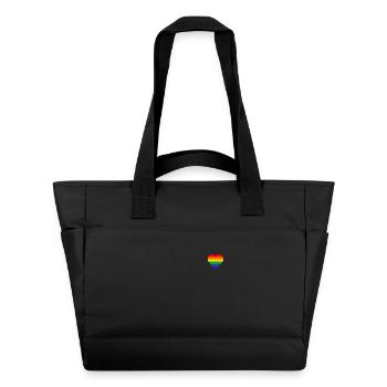 LGBTQ Regenbogen Herz Pride Flagge Gay CSD LGBT - Wasserabweisende Padded Bag - Schwarz - Vorne