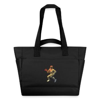 Lacrosse Player Drawing - Water-Repellent Padded Bag - black - Front